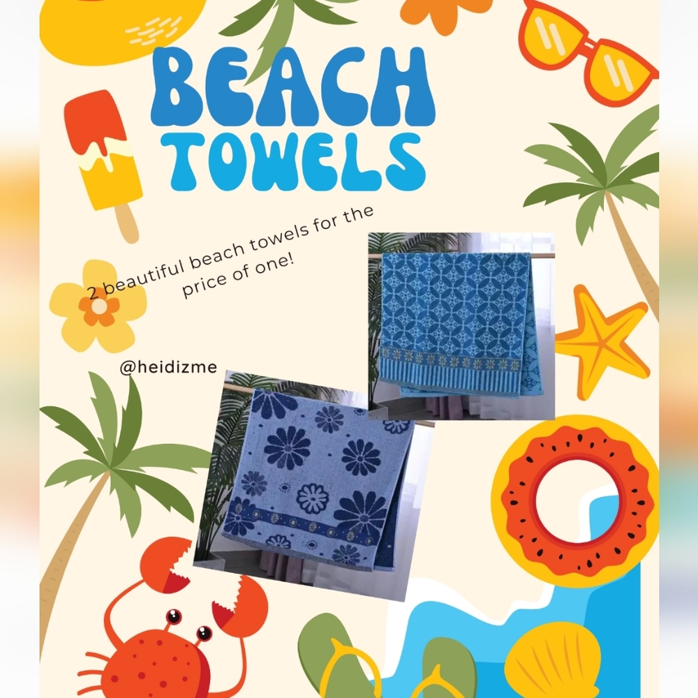 HOMESMART Bundle of 2 Bath/Beach Towel in Blue